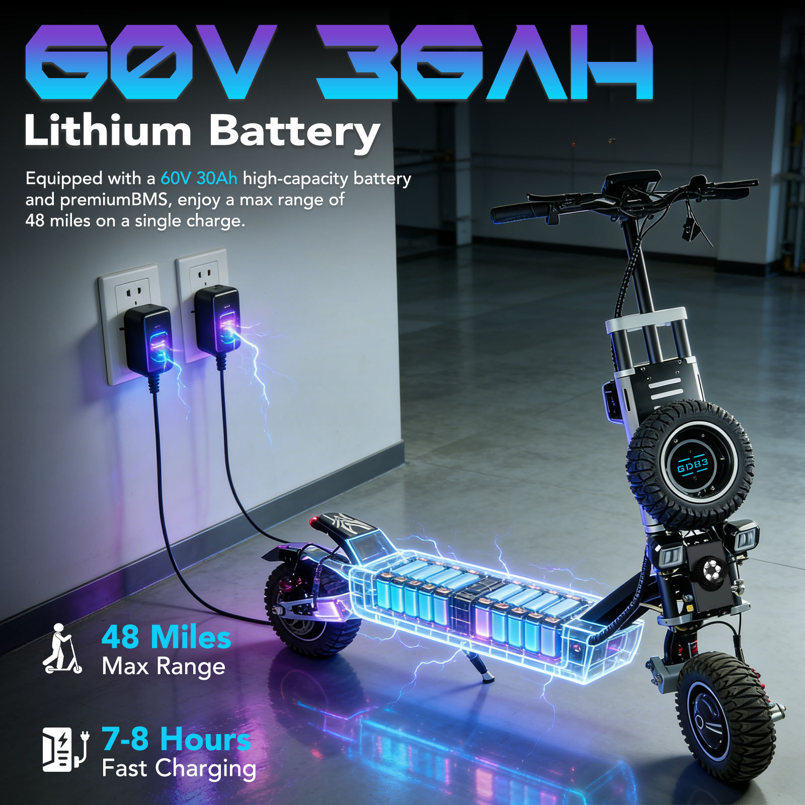 OBARTER GD83 Arazi Tipi Elektr - 60V 5600W Dual Motor Electric Scooter incelemesi ve fiyatı